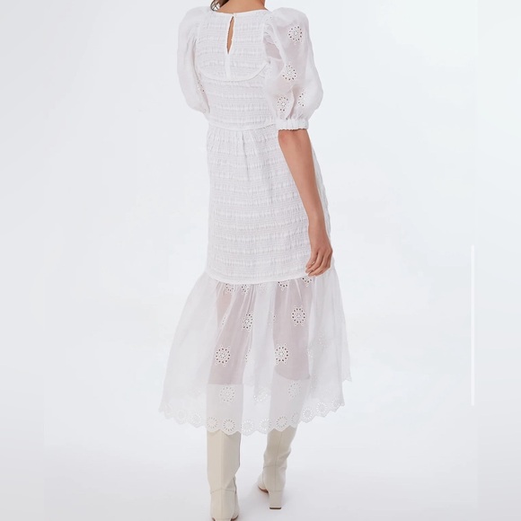 Sea New York “Blaine” Midi Eyelet Puff Sleeve Dress - Picture 3 of 7